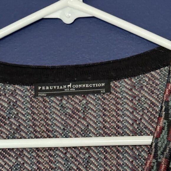 Striking Peruvian Connection long Button Front Cardigan Duster XS pima cotton - Picture 3 of 4